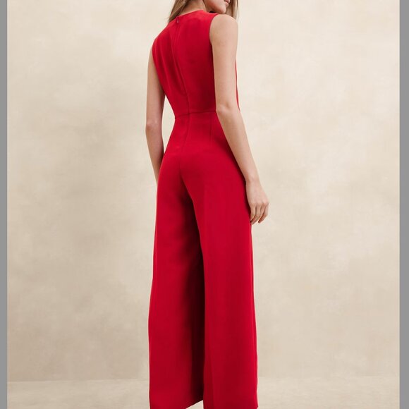 Elegant Red Jumpsuit - Picture 2 of 5